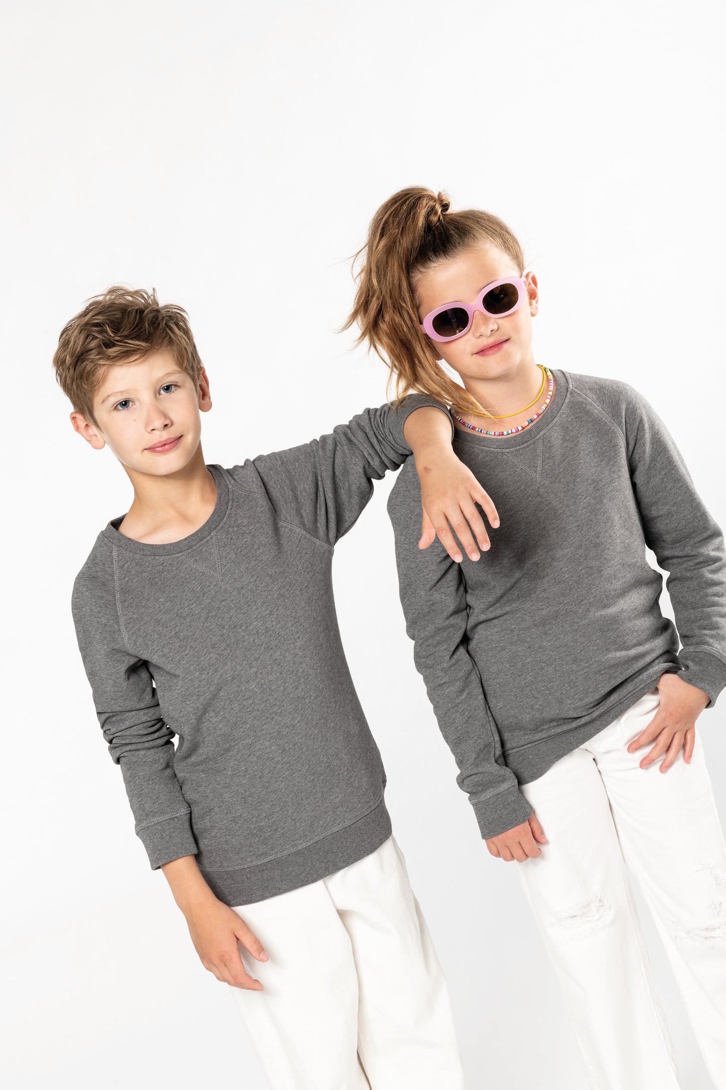 Sweater bio raglanmouwen kids - Geborduurd