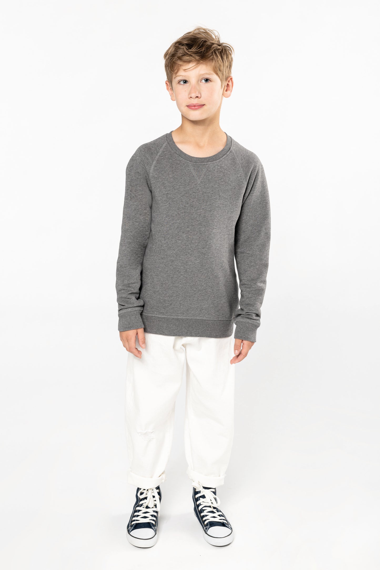 Sweater bio raglanmouwen kids - Geborduurd