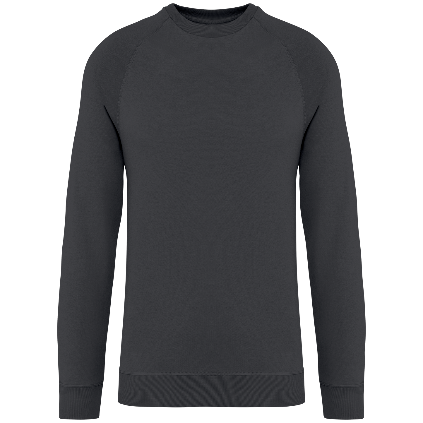 Uniseks ecologische sweater met ronde hals - Geborduurd