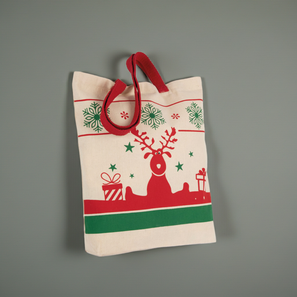 Totebag te personaliseren met naam en kerst motief