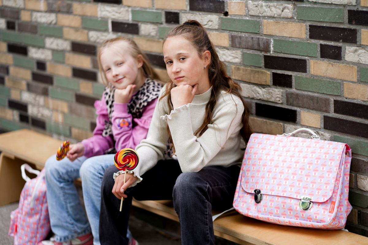 Engel Boekentas Milkshake - Geborduurd op naam