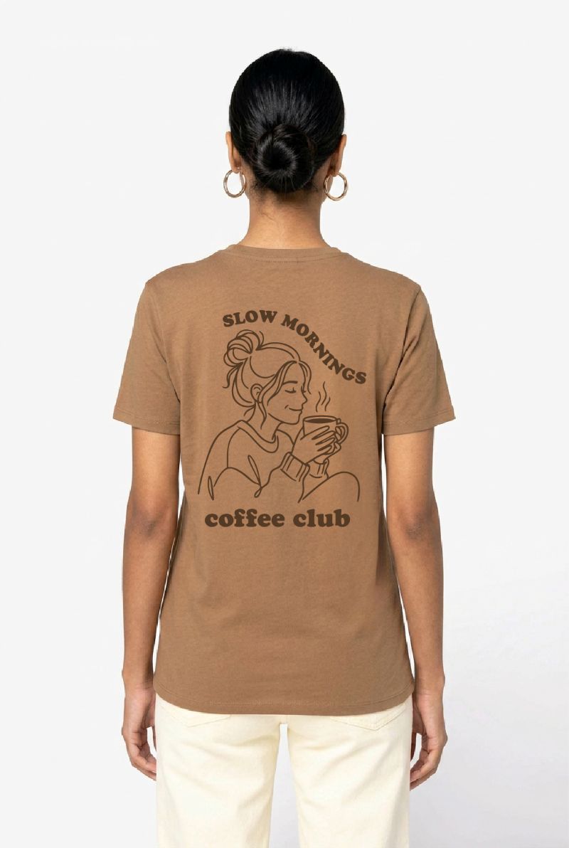 Slow Mornings Coffee Club T-shirt Vrouw