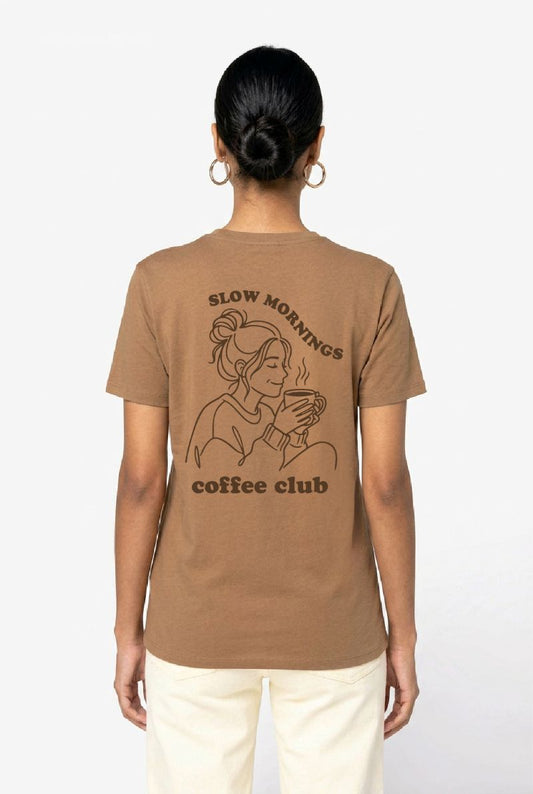 Slow Mornings Coffee Club T-shirt Vrouw