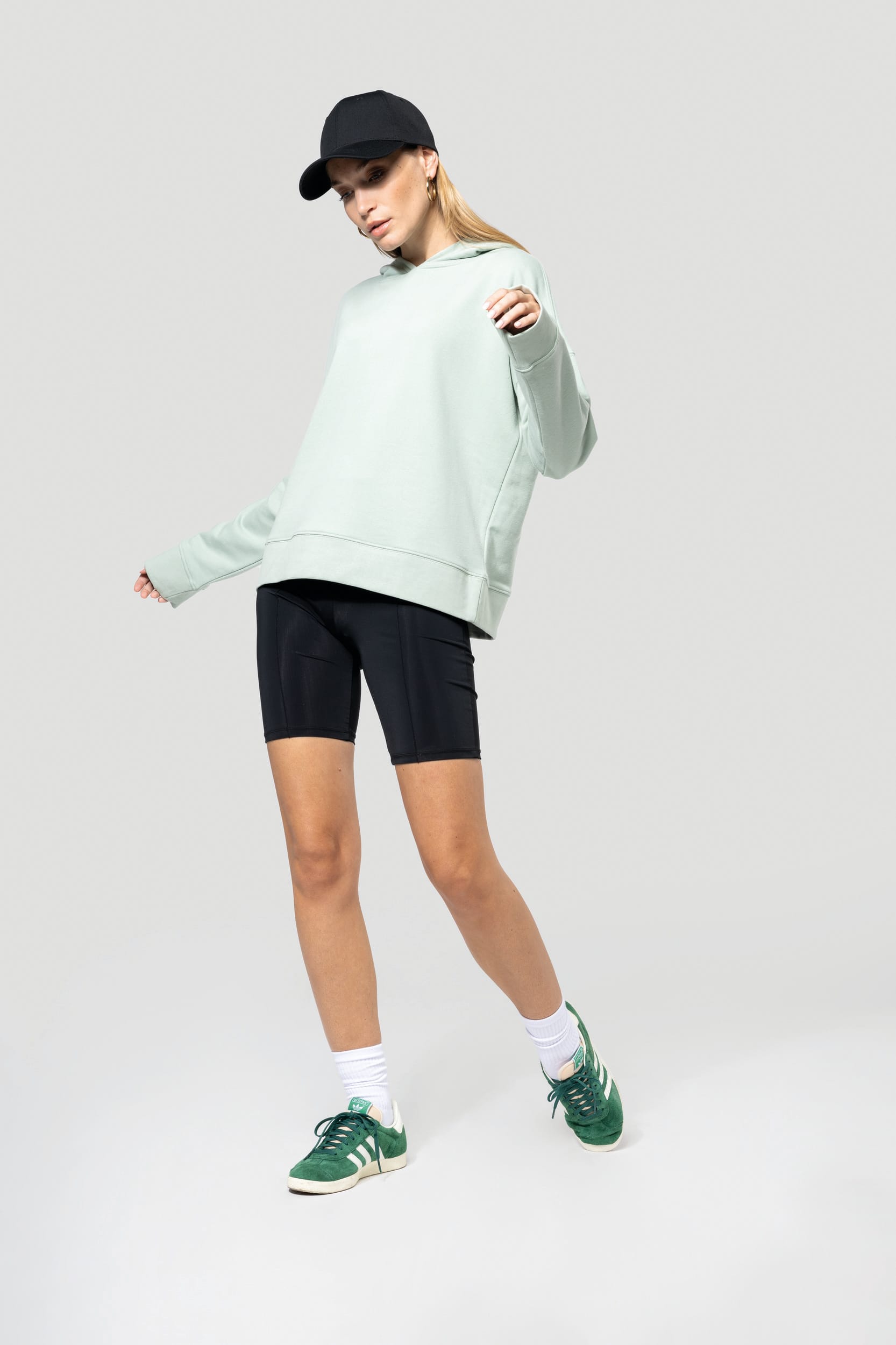 Pastel groene vrouwen hoodie van kariban te borduren met naam tekst of logo te Antwerpen 