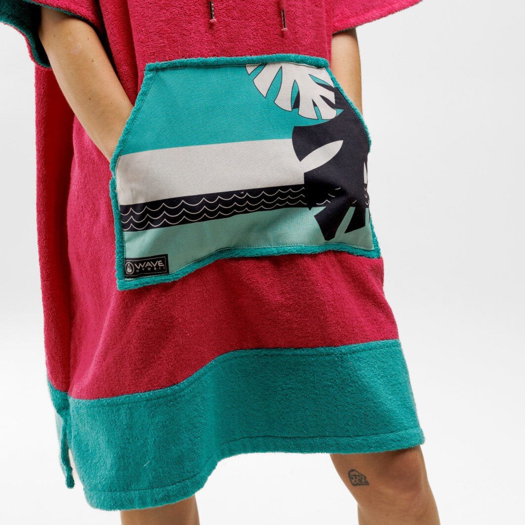 Pink Wave Poncho - Gepersonaliseerd
