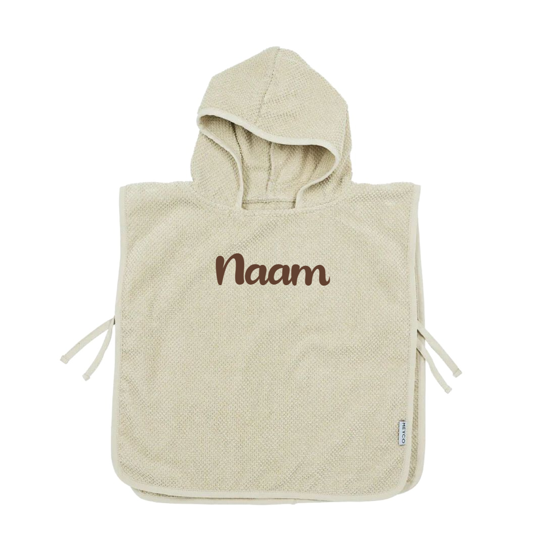 Badponcho op naam - Soft Sand - Kletskop