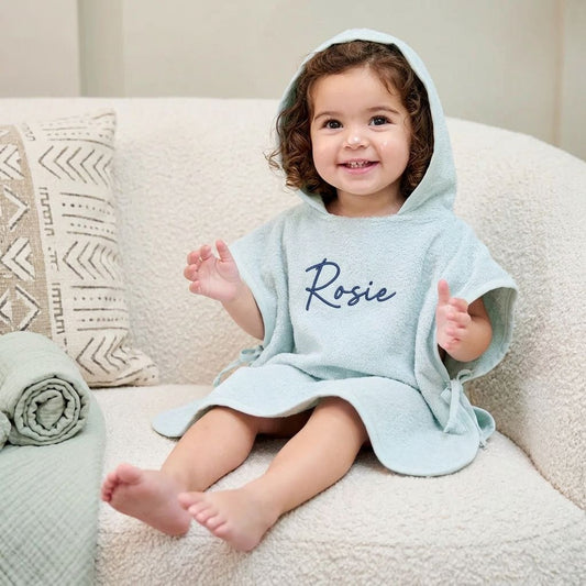 Badponcho op naam - Soft Olive - Kletskop