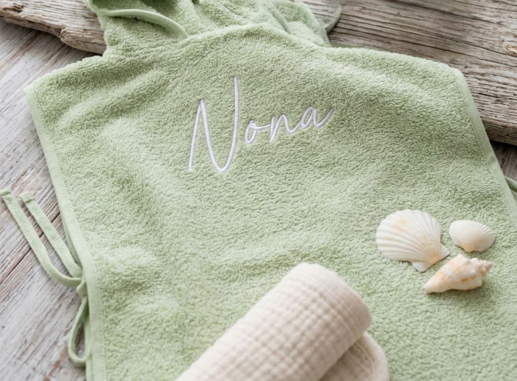 Badponcho op naam - Soft Sand - Kletskop