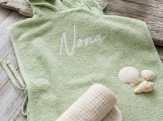 Badponcho op naam - Soft Sand - Kletskop