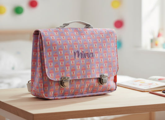 Engel Boekentas Milkshake - Geborduurd op naam