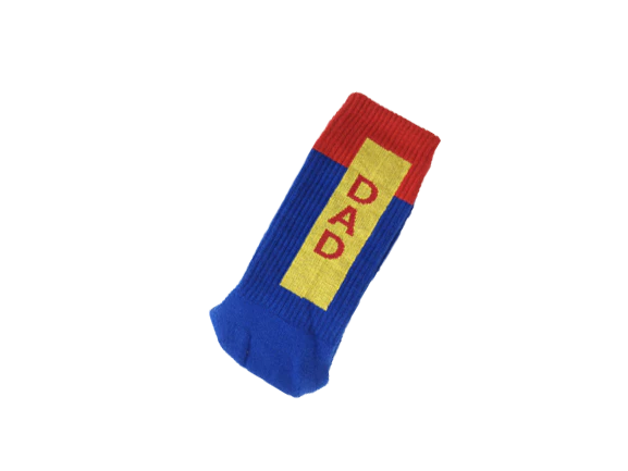 Vrolijke sokken met als opdruk Super dad als vaderdag geschenk voor papa