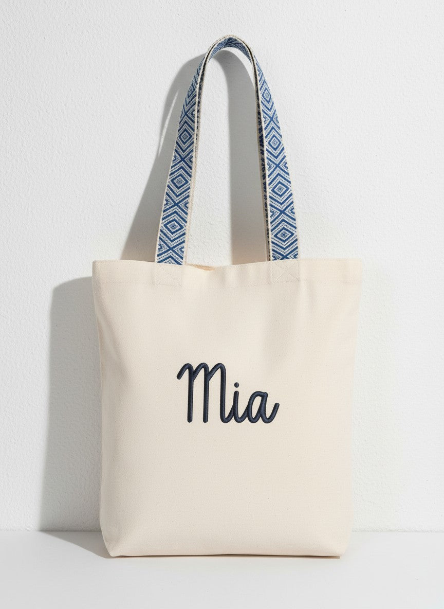 Natural Nomad totebag - Geborduurd