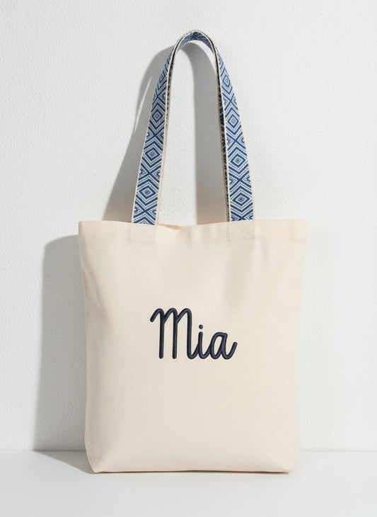 Natural Nomad totebag - Geborduurd