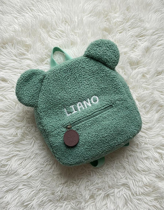 Teddy rugzakje - Geborduurd - Groen