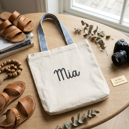 Natural Nomad totebag - Geborduurd