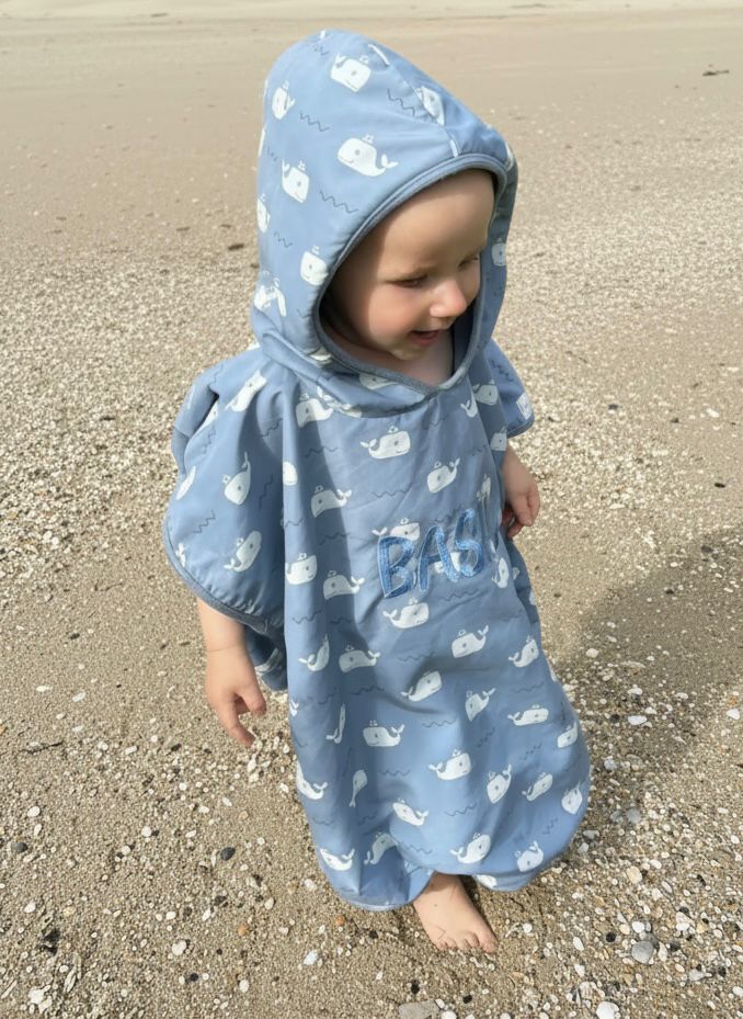 Fresk Kinder Poncho Surf Boy - Gepersonaliseerd - Kletskop