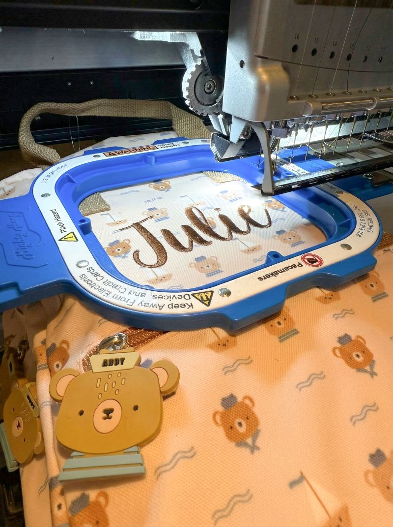 Tutete kinder rugzak met vrolijke beertjes print en baby naam borduring