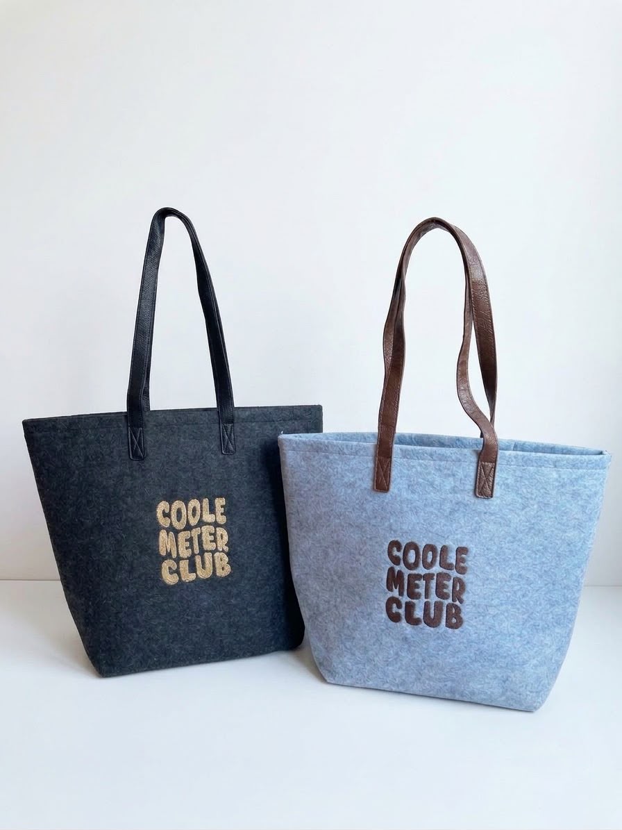 Prachtige draagtassen met geborduurde tekst “Coole meter club” als unieke bedanking voor een top meter