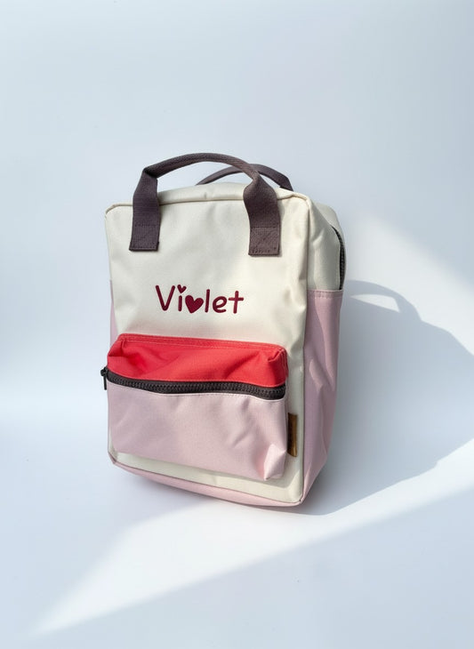 Geborduurde kleurrijke Engel rugzak gepersonaliseerd met naam kindje