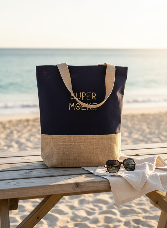 Jute Journey Draagtas - Geborduurd