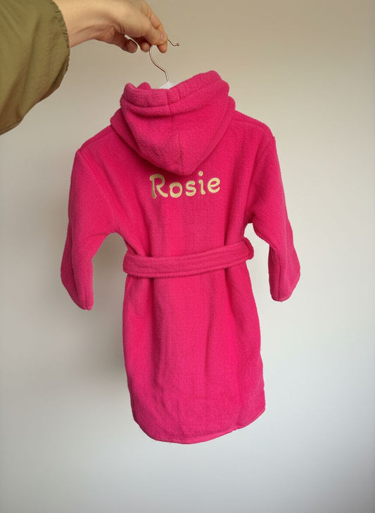 Baby of peuter badjas - Geborduurd op naam - Roze - Kletskop