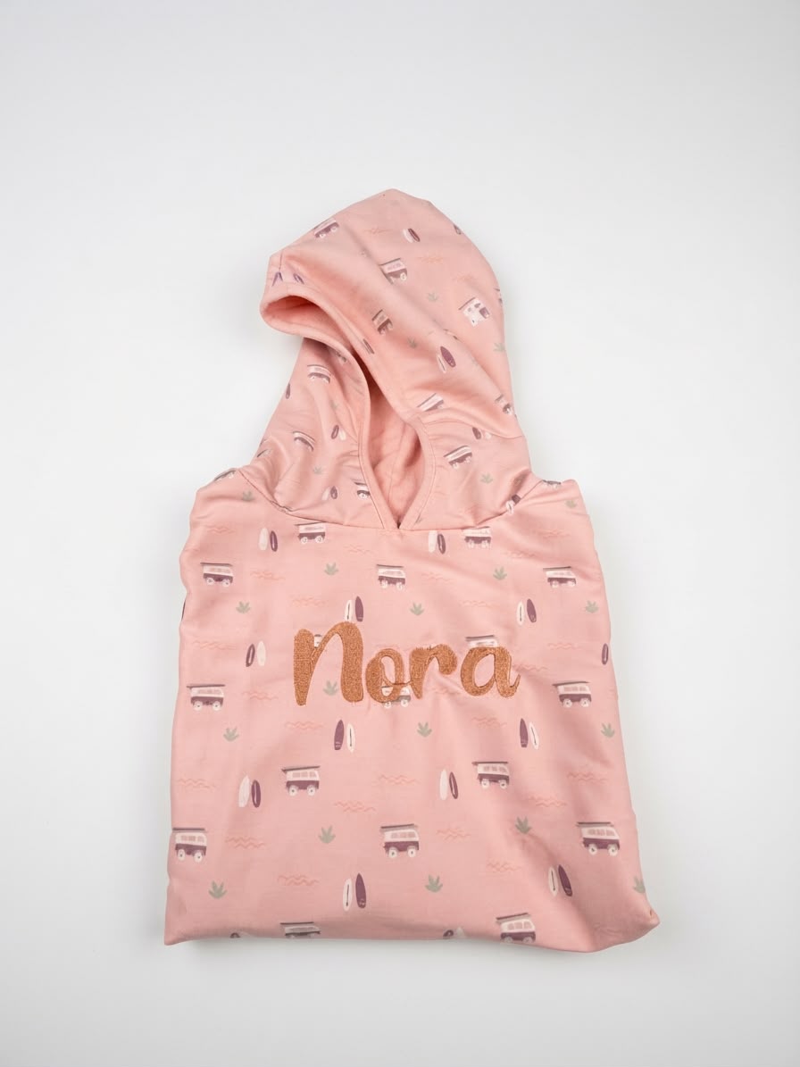Fresk Kinder Poncho Surf Girl - Gepersonaliseerd