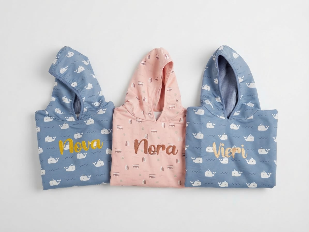 Fresk Kinder Poncho Surf Girl - Gepersonaliseerd