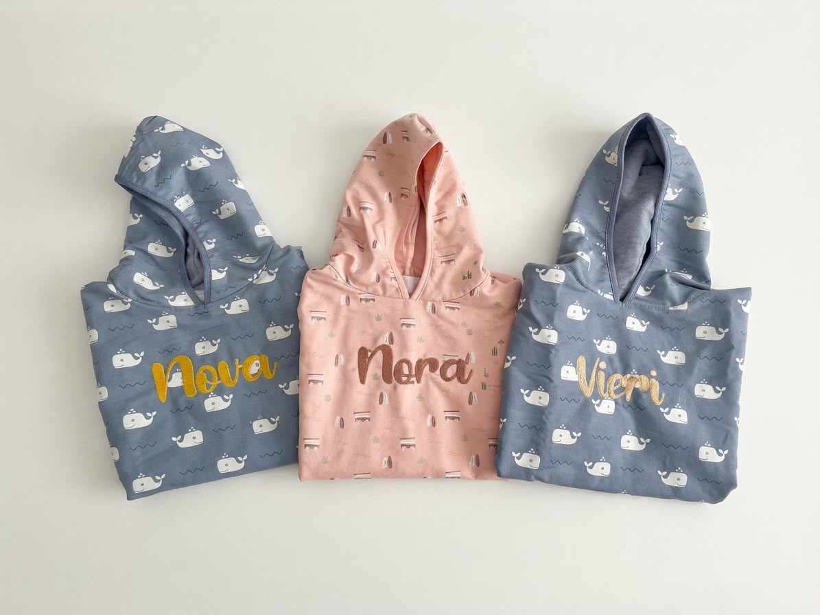 Fresk Kinder Poncho Surf Girl - Gepersonaliseerd