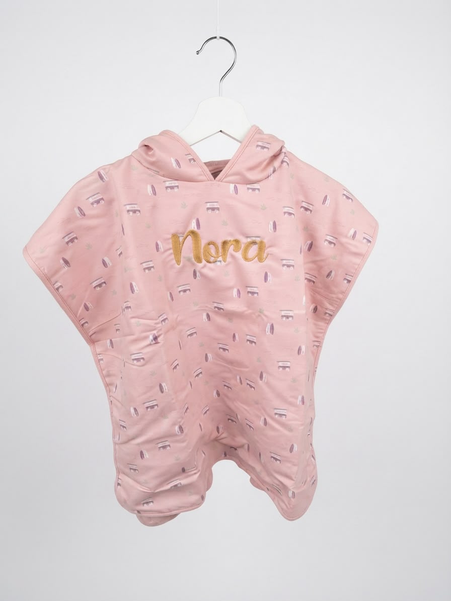 Fresk Kinder Poncho Surf Girl - Gepersonaliseerd