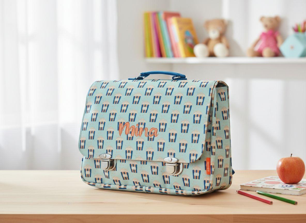 Engel Boekentas Popcorn - Geborduurd op naam