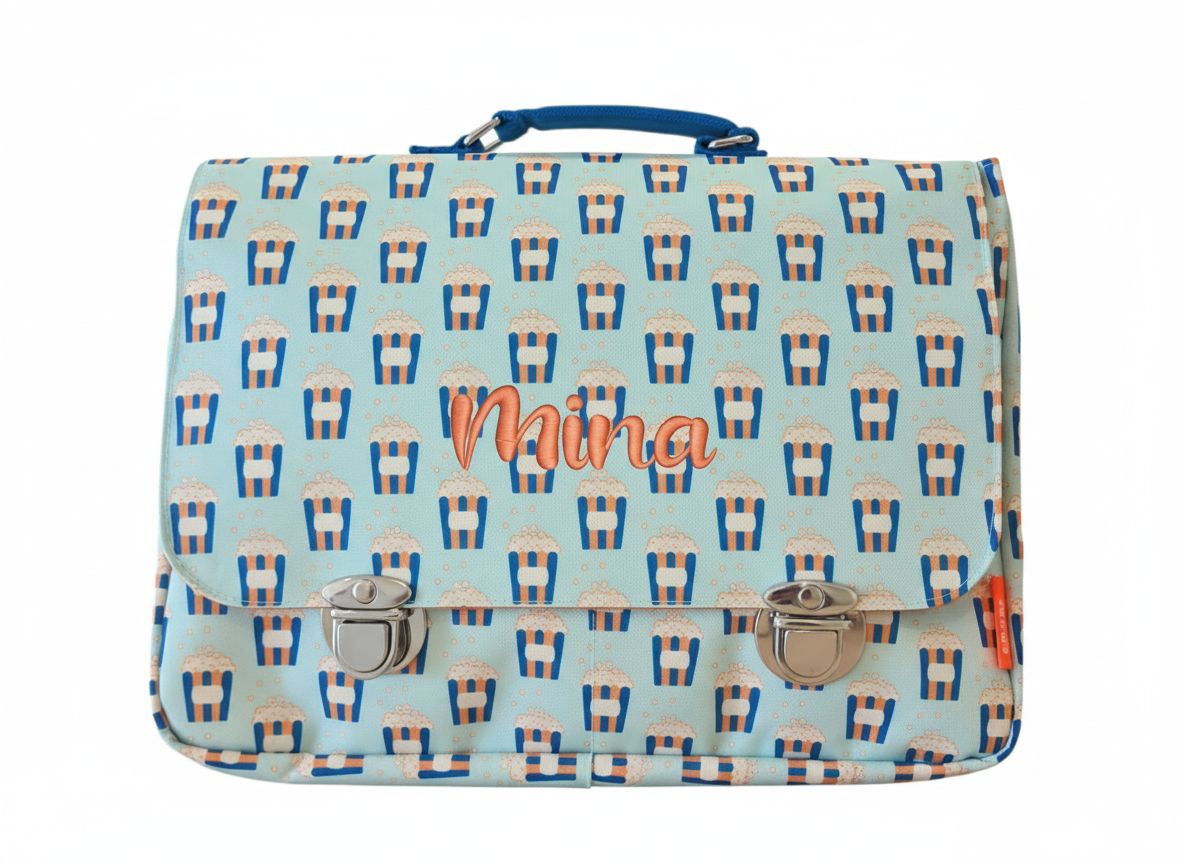 Engel Boekentas Popcorn - Geborduurd op naam