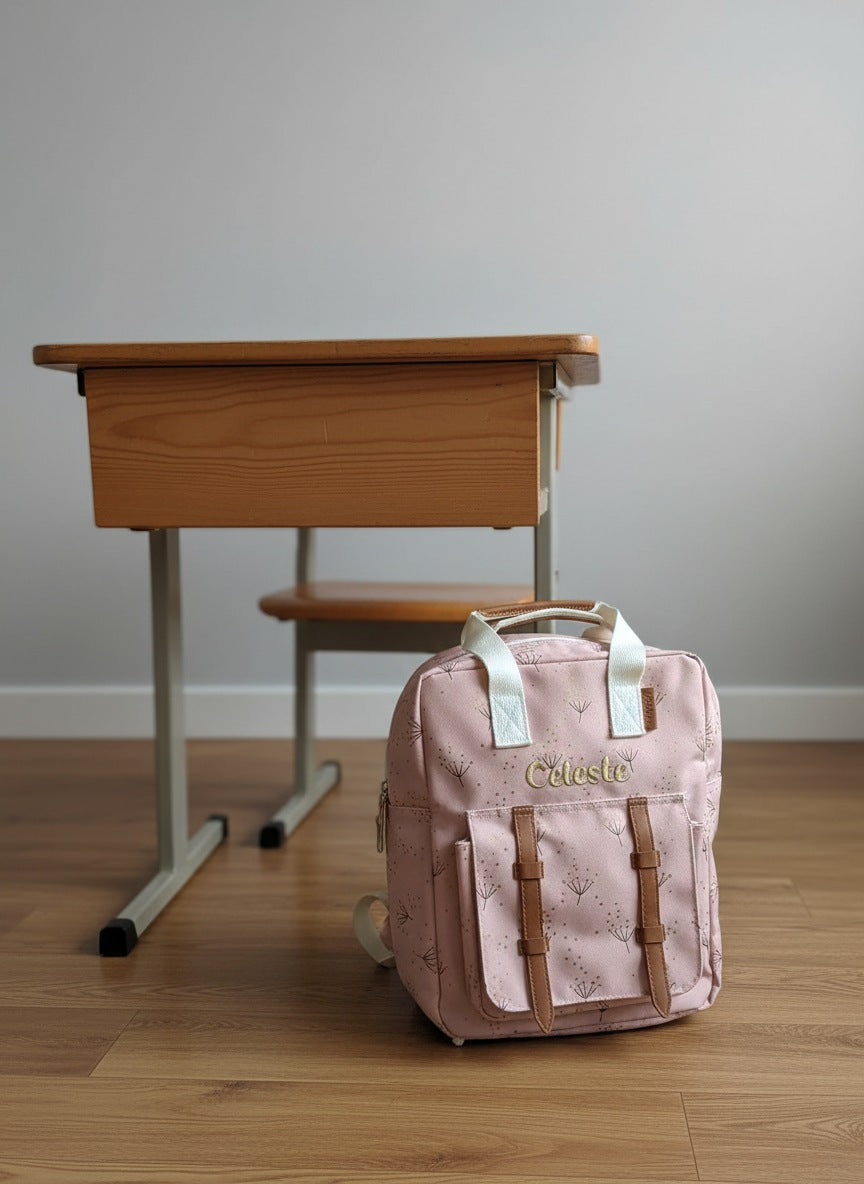 Gepersonaliseerd Fresk peuter rugzakje met Dandelion print stijlvol geborduurd met de naam