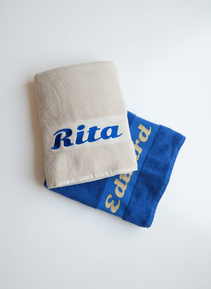Geborduurde zachte luxe handdoeken met naam