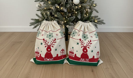 Rendier kerstzak met naam