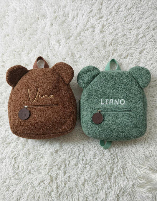 Teddy rugzakje - Geborduurd - Groen