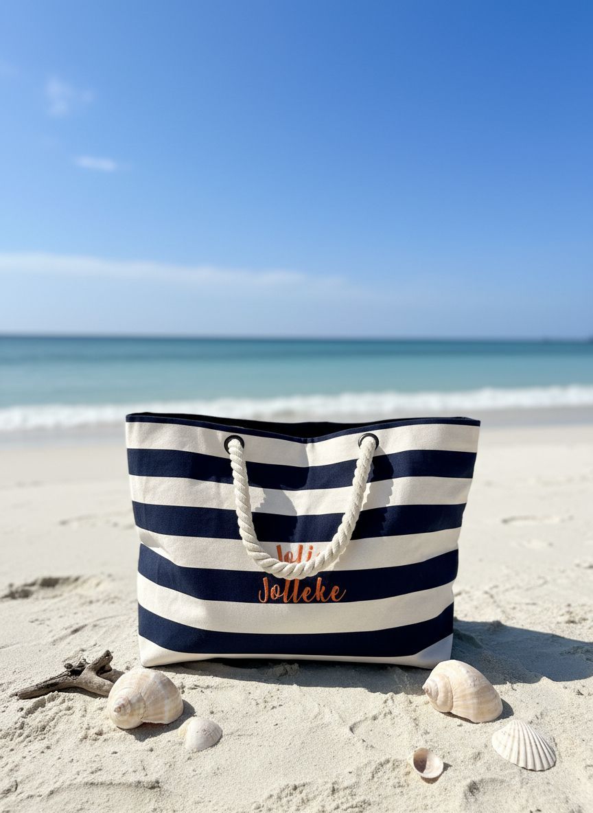 Ocean Breeze Strandtas - Geborduurd