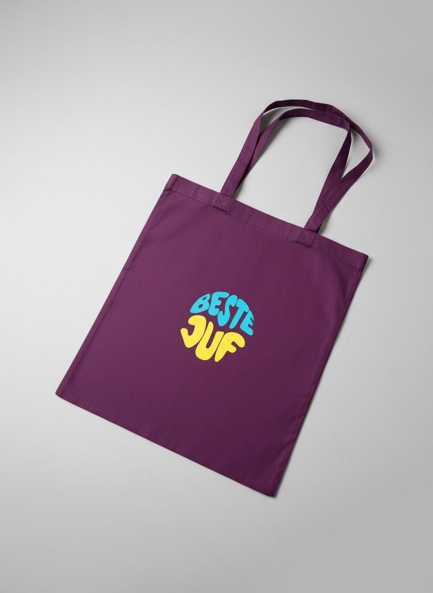 Totebag als bedanking cadeau einde schooljaar juf