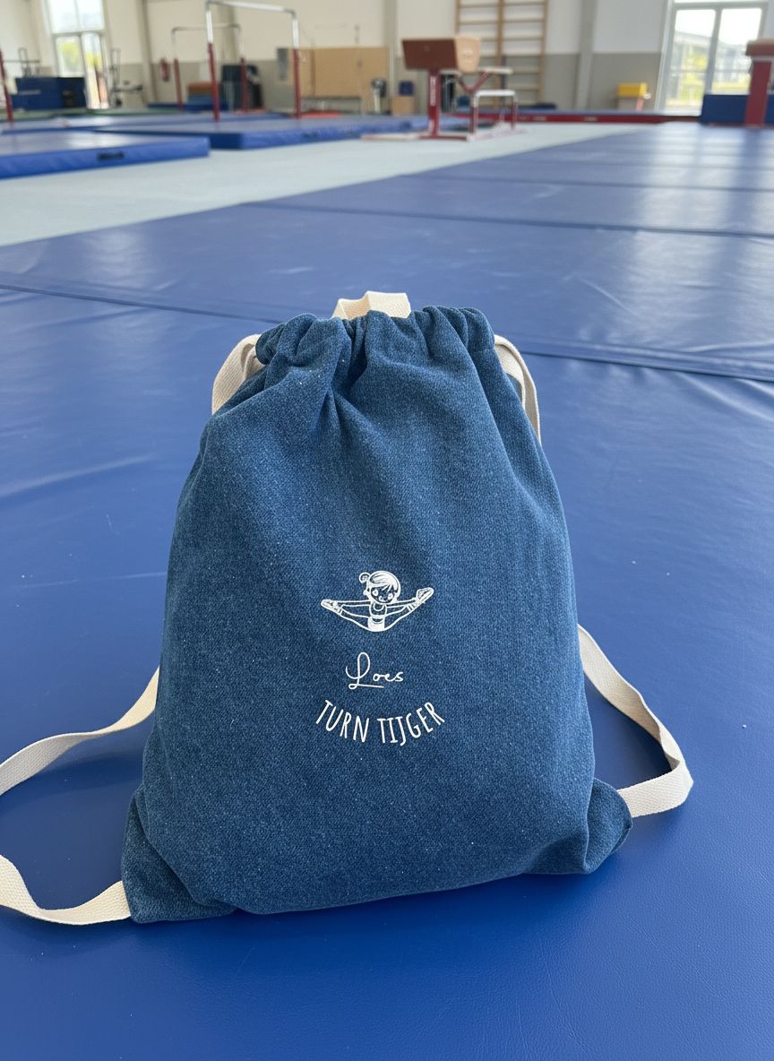 Gepersonaliseerd jeans turnzakje - Gymnastiek - Gym Gear - Kletskop