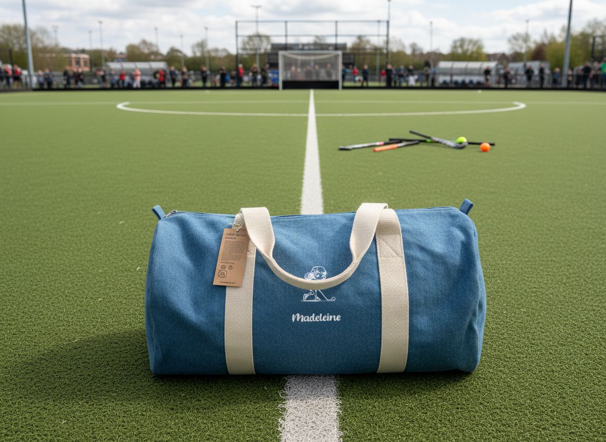 Gepersonaliseerde Jeans Sporttas - met sport logo - Kletskop