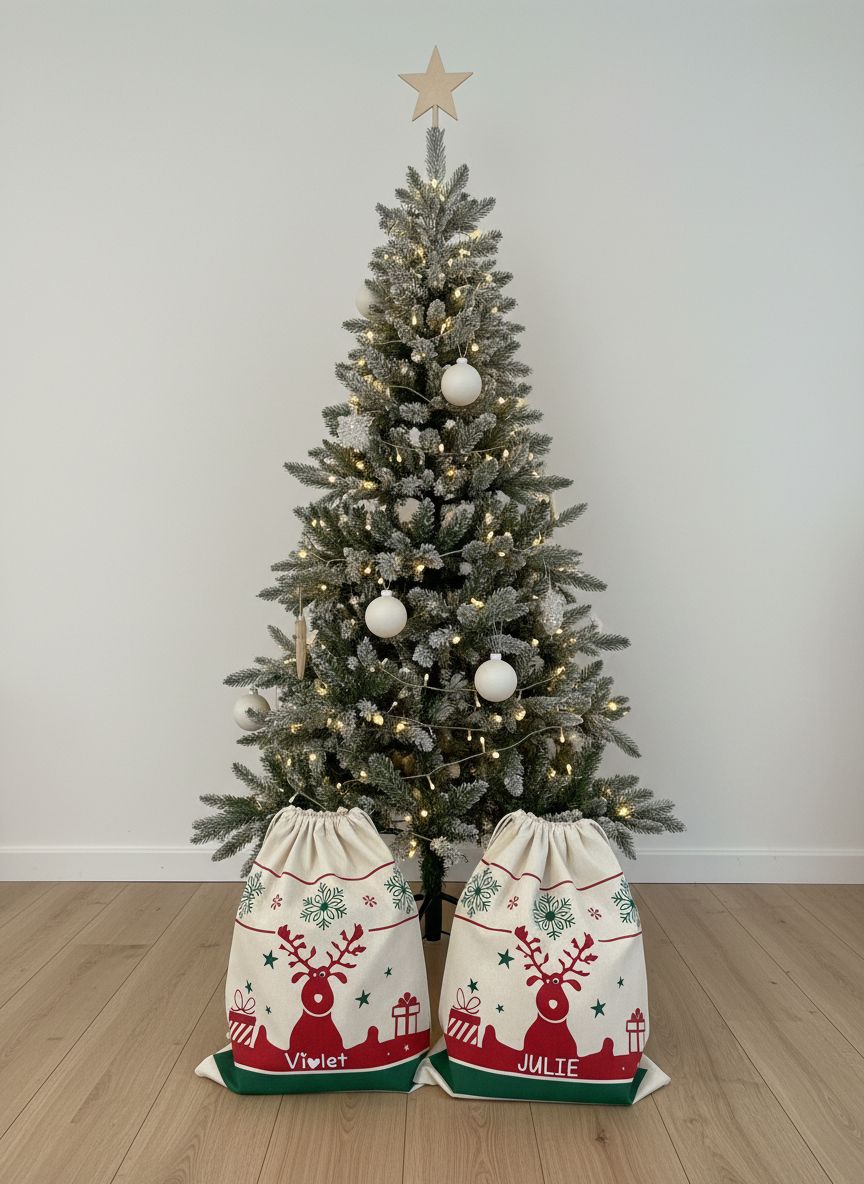 Rendier kerstzak met naam
