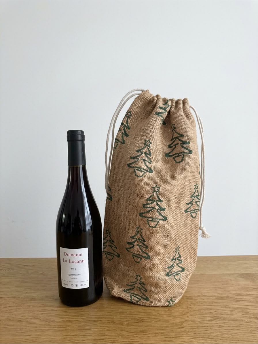 Jute Fleshouder met Kerstmotief