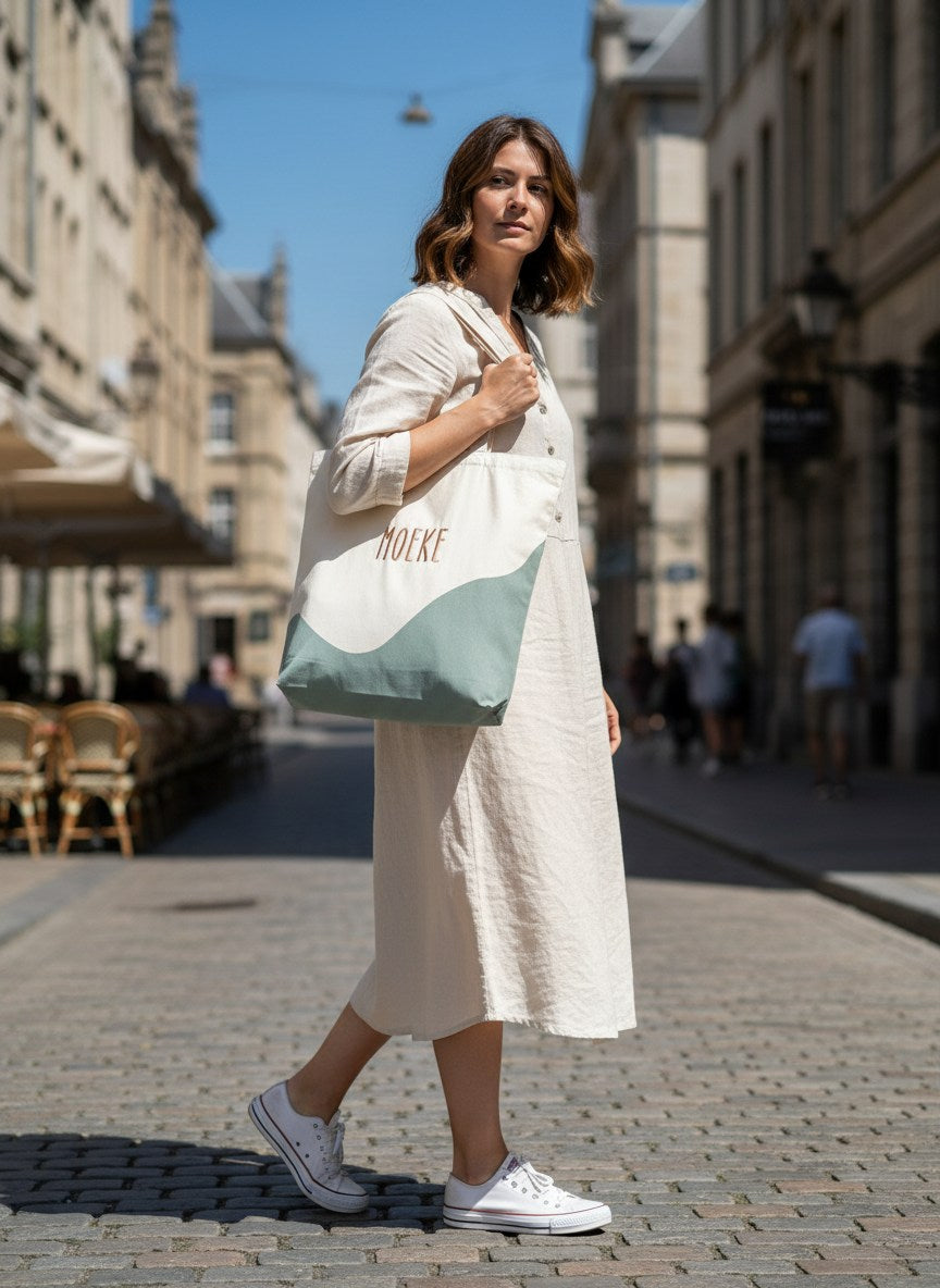 Gepersonaliseerde draagtas geborduurd met tekst voor een mama of oma