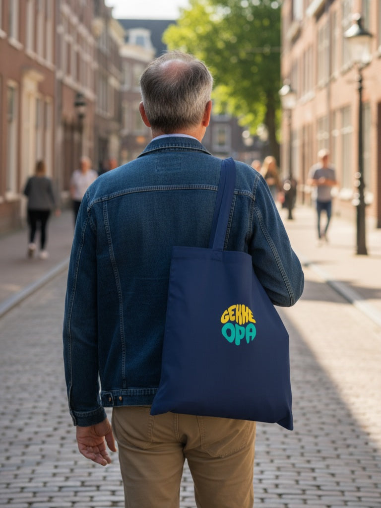 Gepersonaliseerde totebag met ludieke bedrukking gekke op