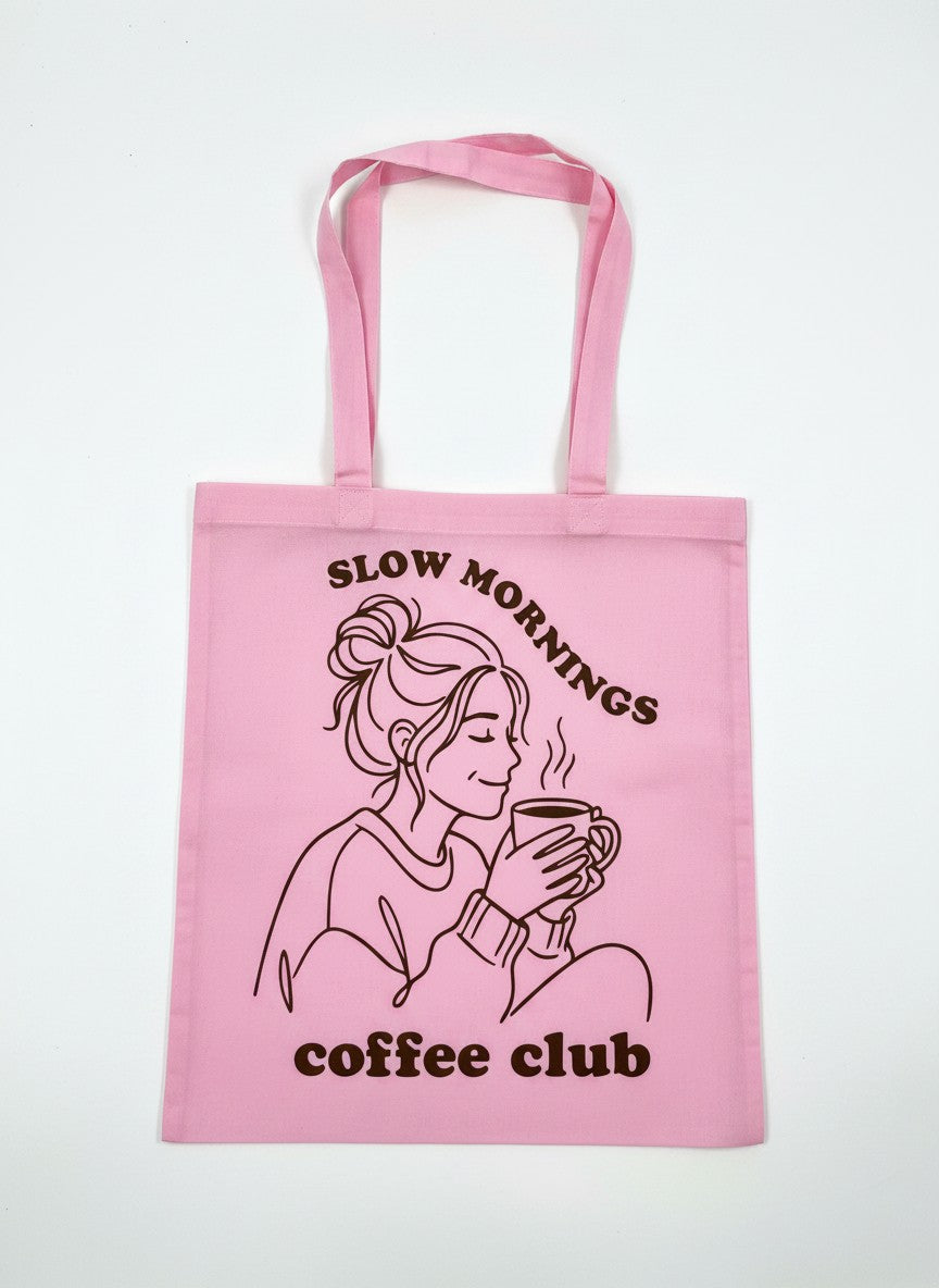 Slow Mornings coffee club Totebag
