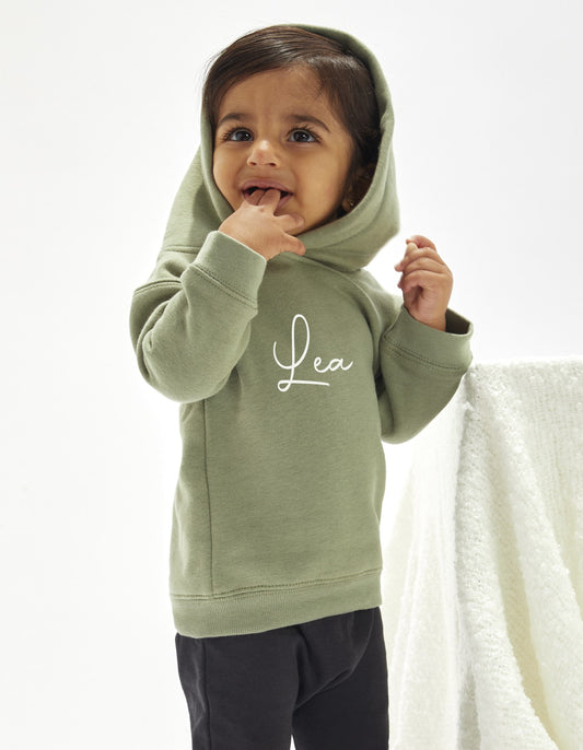 Gepersonaliseerde sweater voor baby of peuter met naam bedrukt