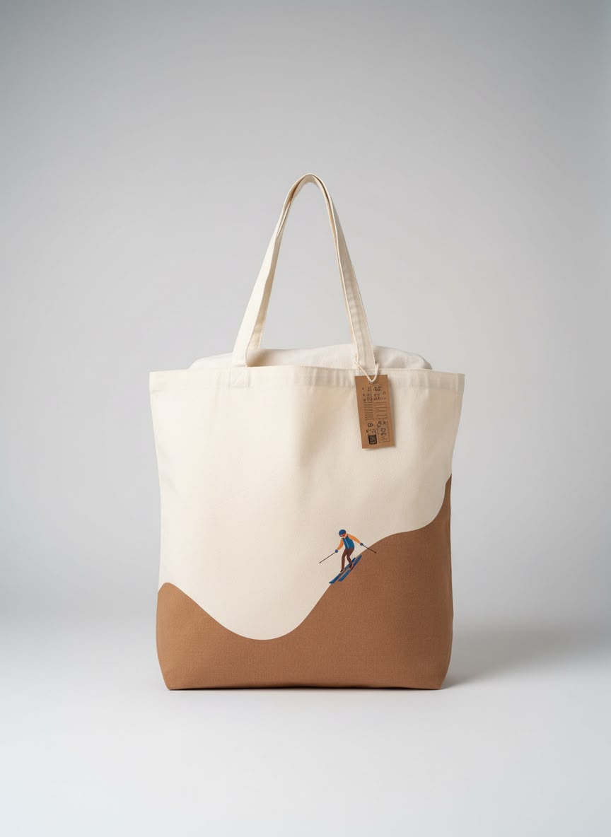 Minimalistische skiër totebag