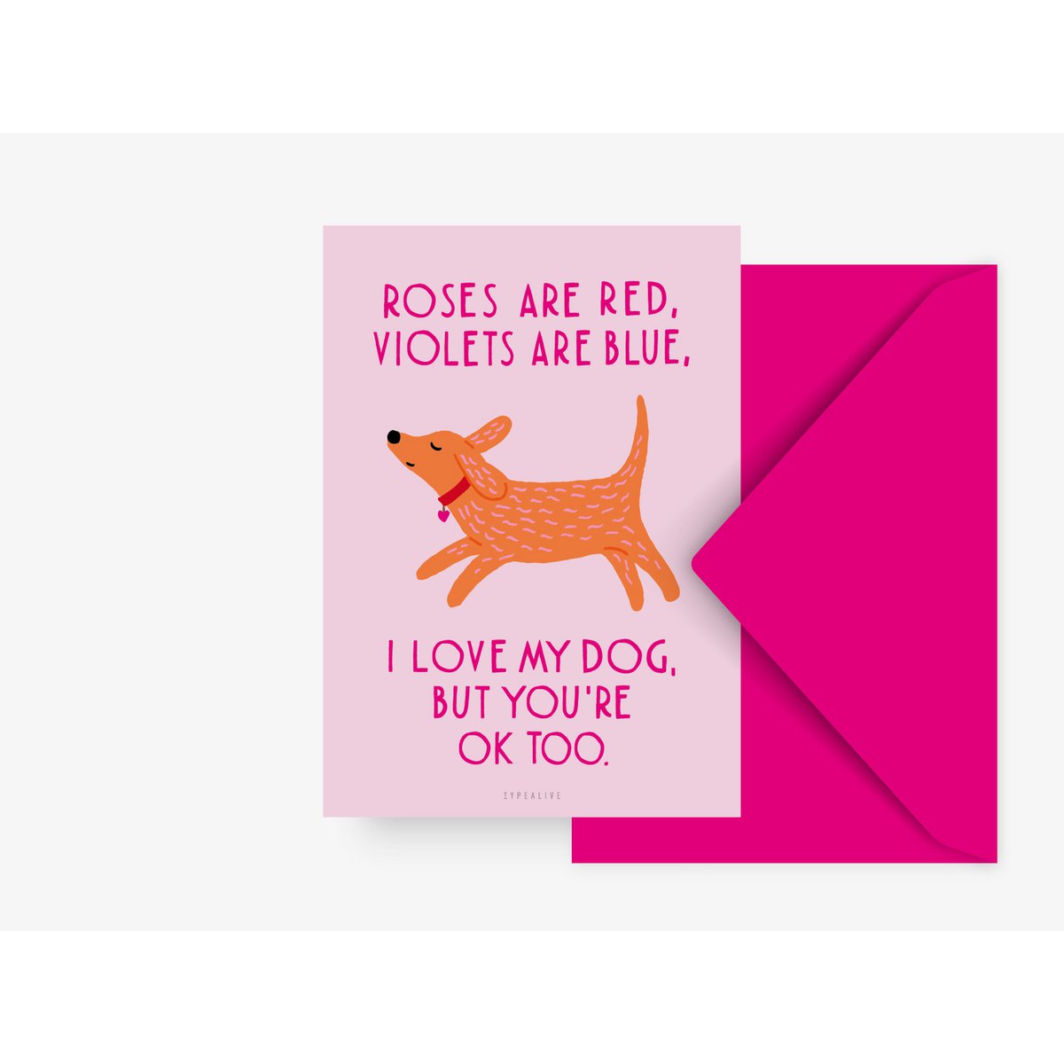 Wenskaart - Hond - Roses are red, violets are blue - Kletskop