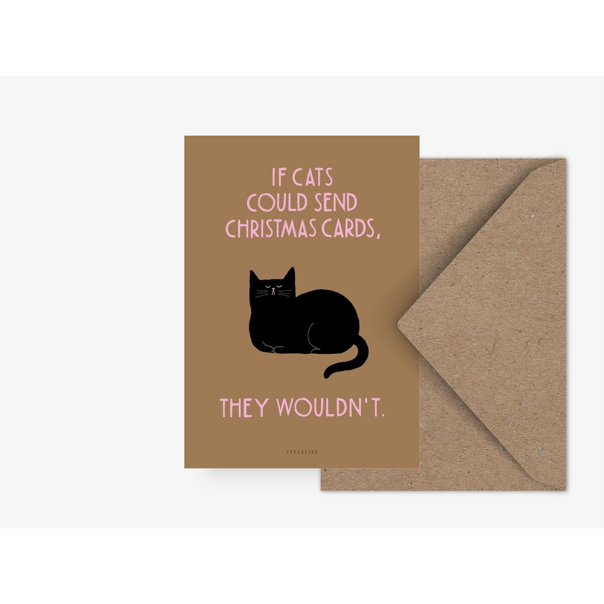 Wenskaart - Kat - If cat's could send christmas cards - Kletskop
