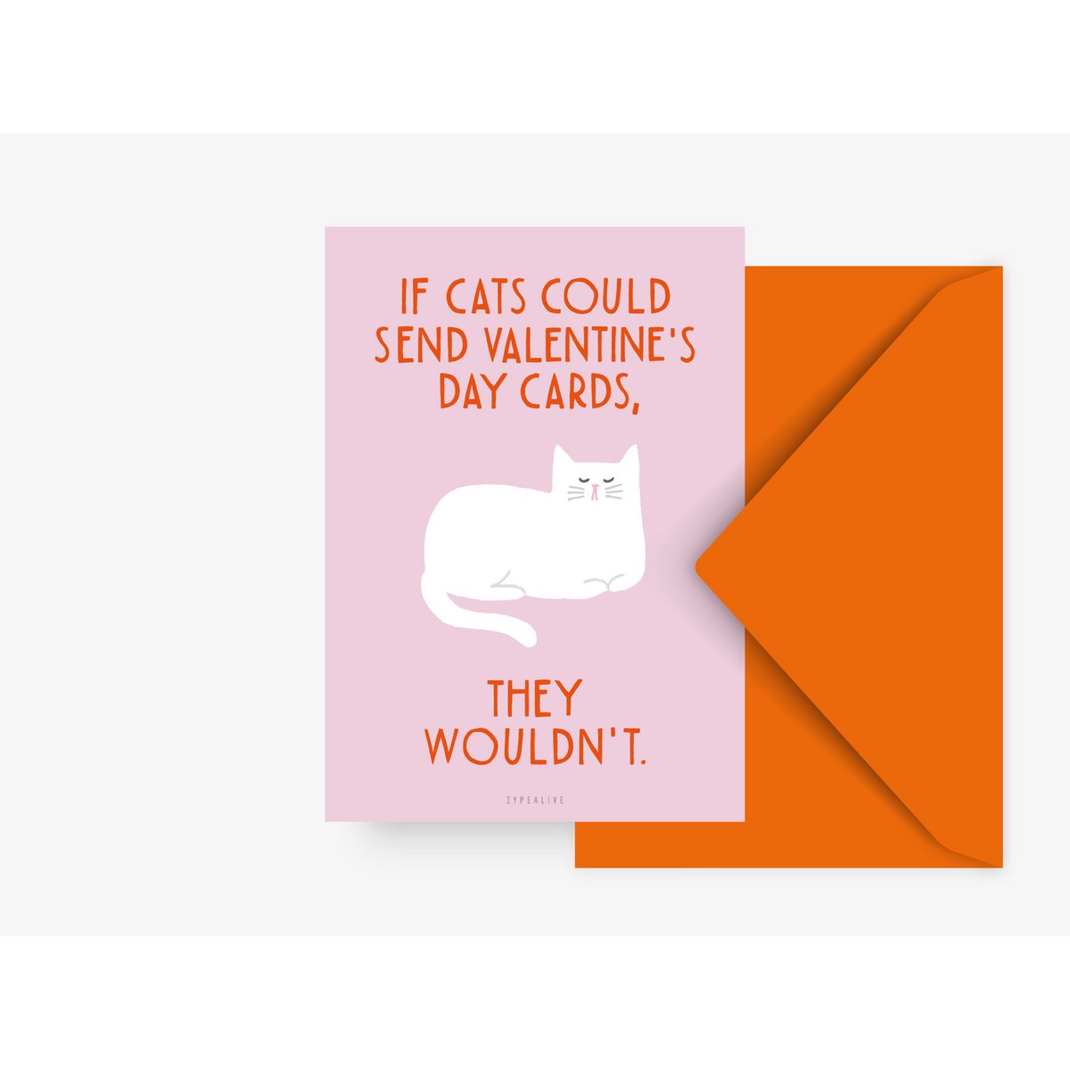 Wenskaart - Kat - If cat's could send valentine cards - Kletskop
