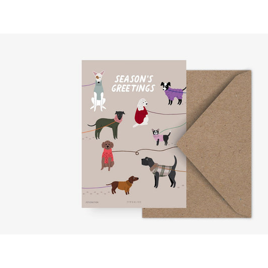 Wenskaart - Hond - Seasons greetings - Kletskop